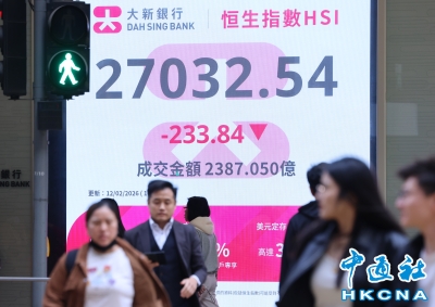 香港恒生指数收报27032.54点