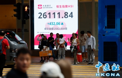 香港恒生指数升432.06点　报26111.84点