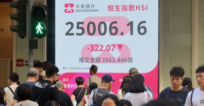 港股期结日跌322点