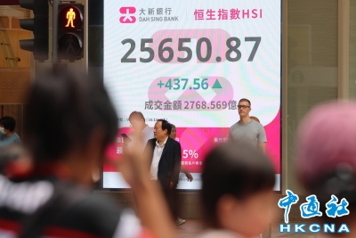 香港恒生指数涨437.56点　报25650.87点收盘